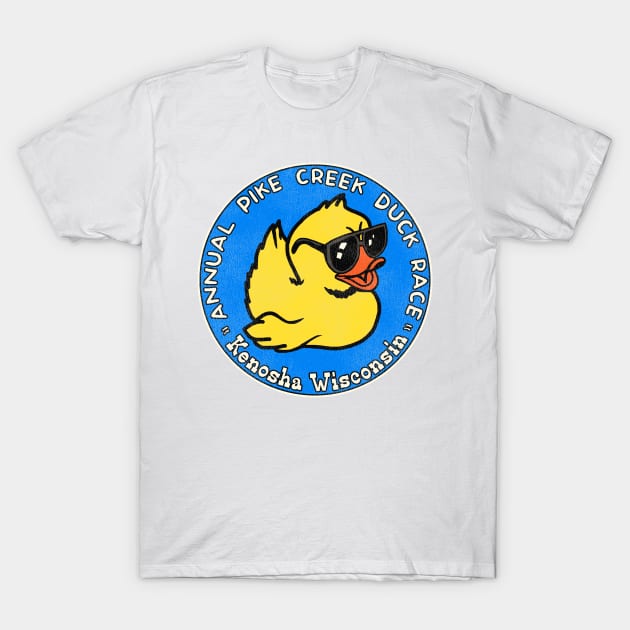 Annual Pike Creek Duck Race Kenosha Wisconsin T-Shirt by darklordpug